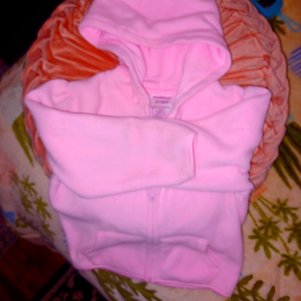 2T Girls Pink hooded fleece